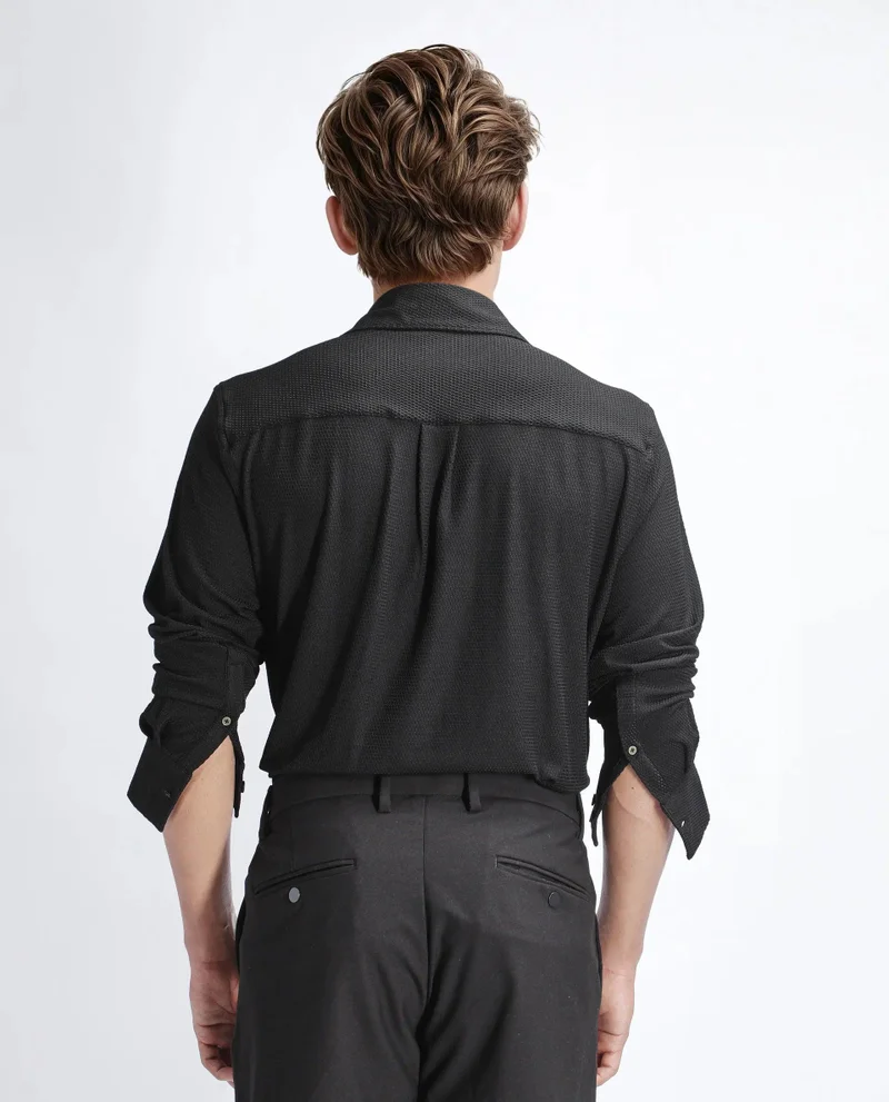 Rare Rabbit Men's Textured Regular Fit Shirt