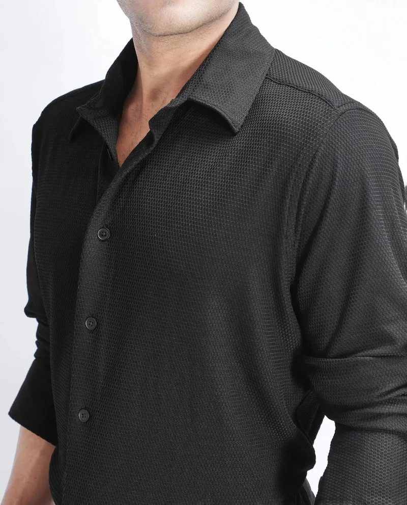 Rare Rabbit Men's Textured Regular Fit Shirt