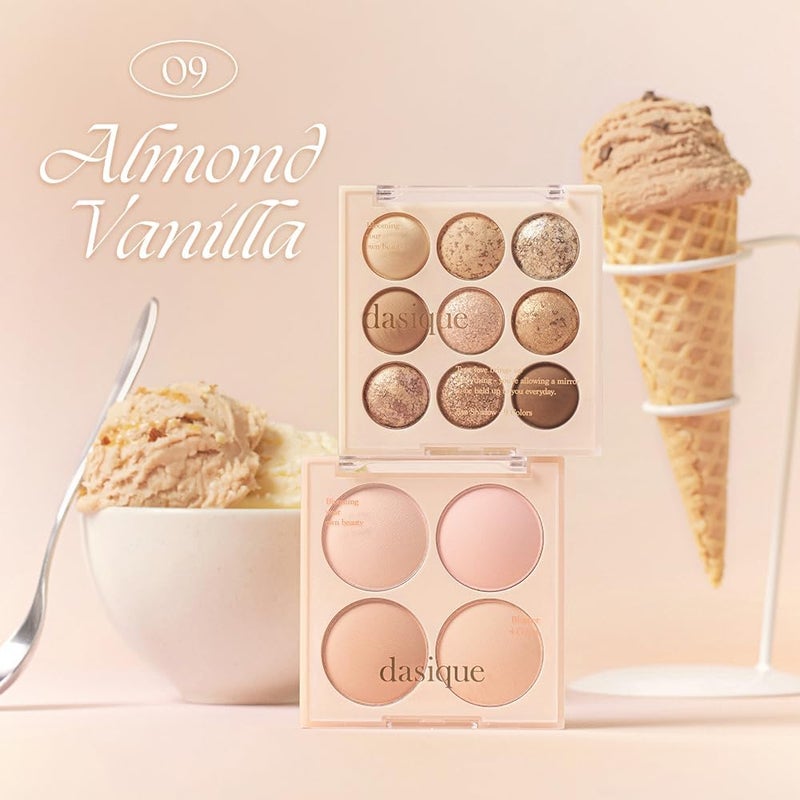 dasique Blending Mood Cheek #09 Almond Vanilla - 4 Color Vegan Blush Palette - Image 2