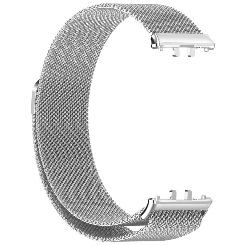 Silver Stainless Steel Link Smartwatch Band Compatible with Samsung Galaxy Watch with Adjustable Fit Replacement Strap for Daily Wear - NADI - Image 1