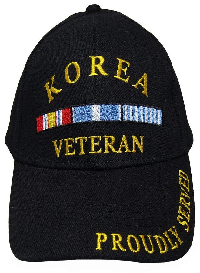 AES Korea Korean War Veteran Proudly Served Embroidered Hat Black Ball Cap EE 0508 - Image 2