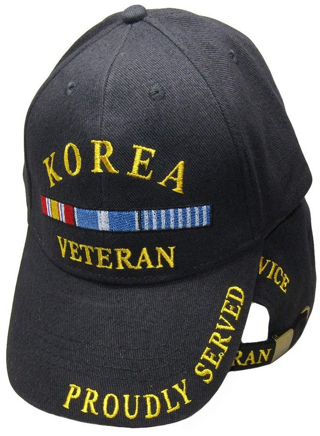 AES Korea Korean War Veteran Proudly Served Embroidered Hat Black Ball Cap EE 0508 - Image 1