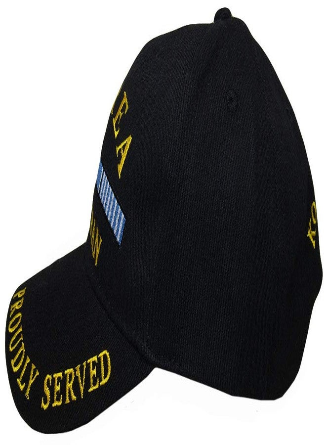 AES Korea Korean War Veteran Proudly Served Embroidered Hat Black Ball Cap EE 0508 - Image 5