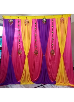 SP SELLPLUS Sellplus Backdrop Setup for Mehndi haldi Marrige Pooja ganpati Home Decoration Combo of Marigold Strings Set 8 