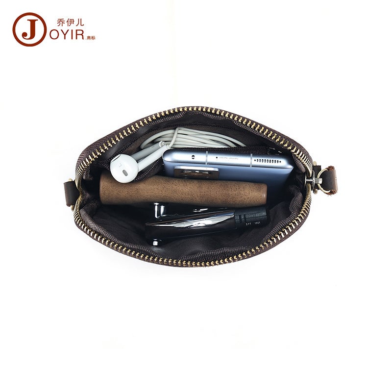 Men'S Genuine Leather Shoulder Bag Retro Crazy Horse Leather Men'S Bag New Shoulder Bag Mobile Phone Bag Casual Commuting Crossbody Bag - Image 4