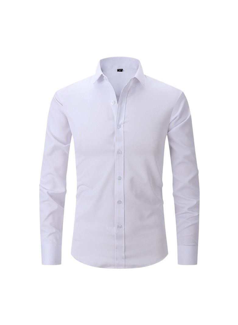 Loquat Thin Long Sleeved Slim Fitting Solid Color Men's Shirt