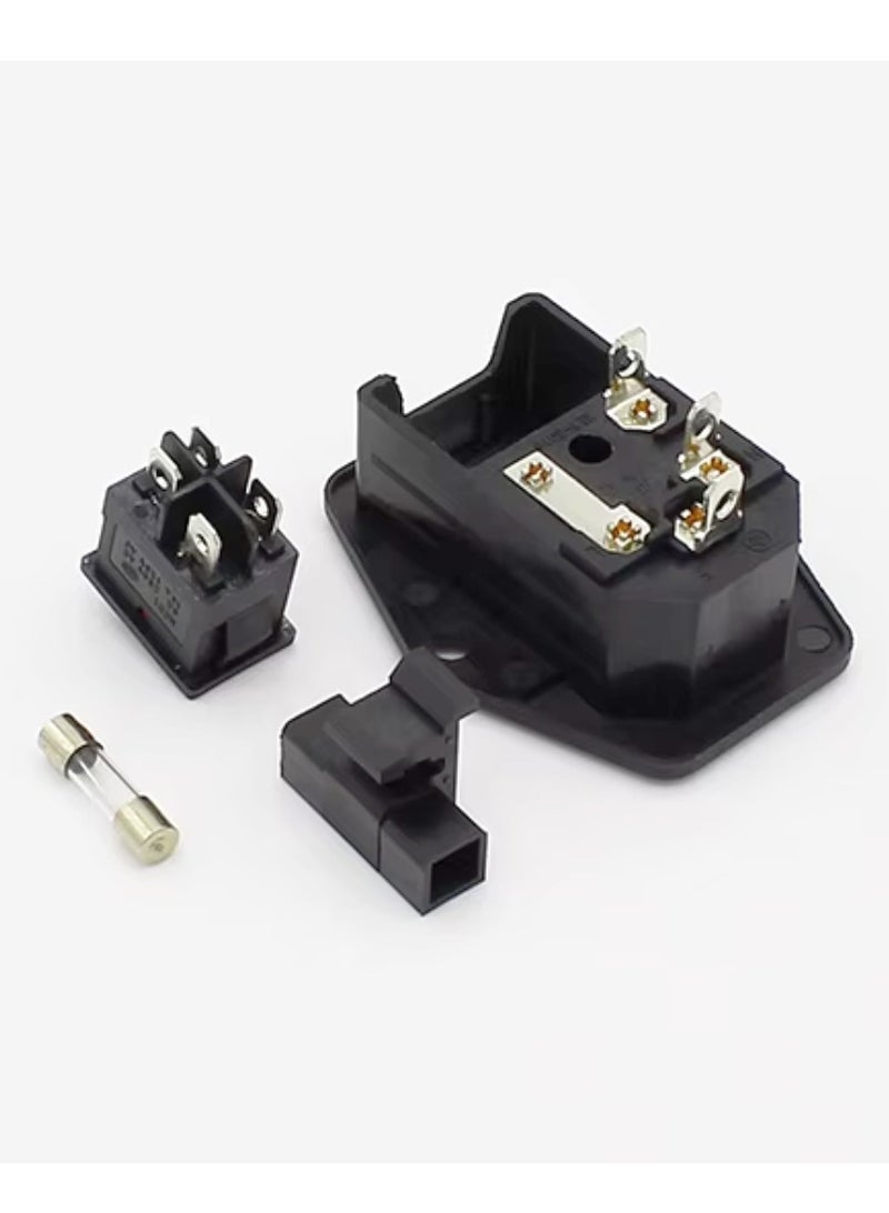 Power Rocker Switch IEC 3 Pin 320 C14 Inlet Power Sockets Switch Connector Plug 10A 250V - Image 4