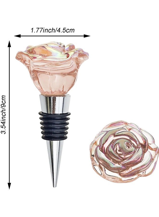 2 PACK Rose Wine Stopper, Bottle Stopper Wine Saver, Reusable Wine Corks For Beverage,  Wine Accessories Gifts for Wine Lovers, Wedding Favors - Image 2