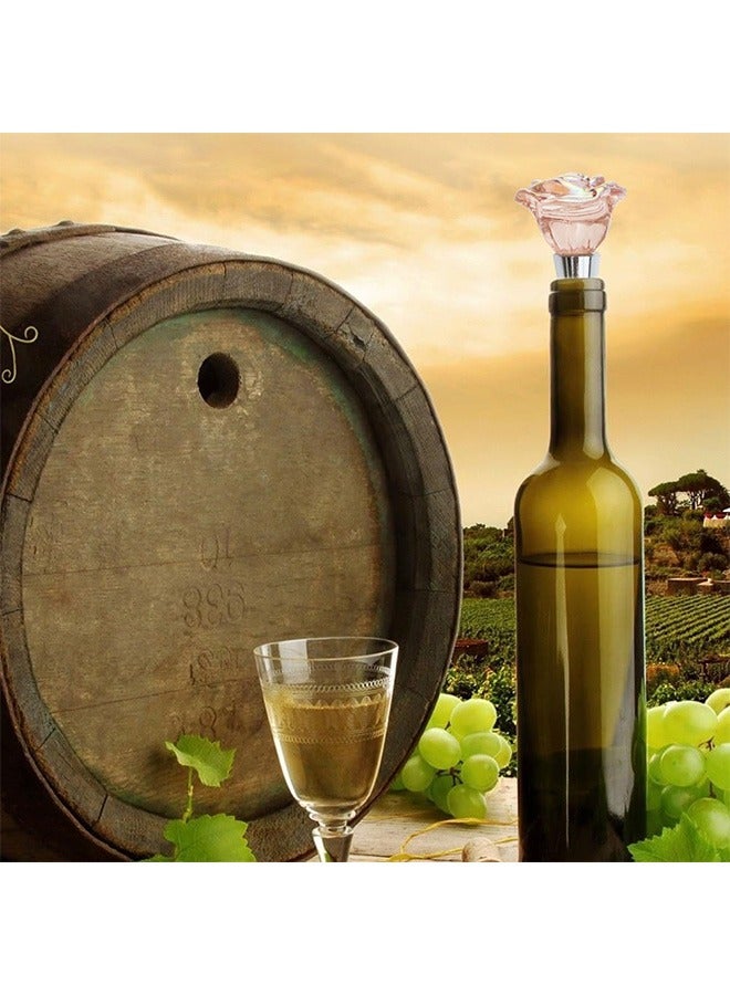 2 PACK Rose Wine Stopper, Bottle Stopper Wine Saver, Reusable Wine Corks For Beverage,  Wine Accessories Gifts for Wine Lovers, Wedding Favors - Image 5