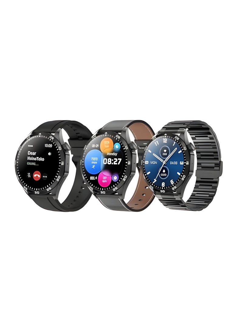 Haino Teko - Haino Teko RW-64 Smart Watch with AMOLED Display and Wireless Charging. Stylish design with three straps. Accurate health tracking and call and message notifications. - Image 1