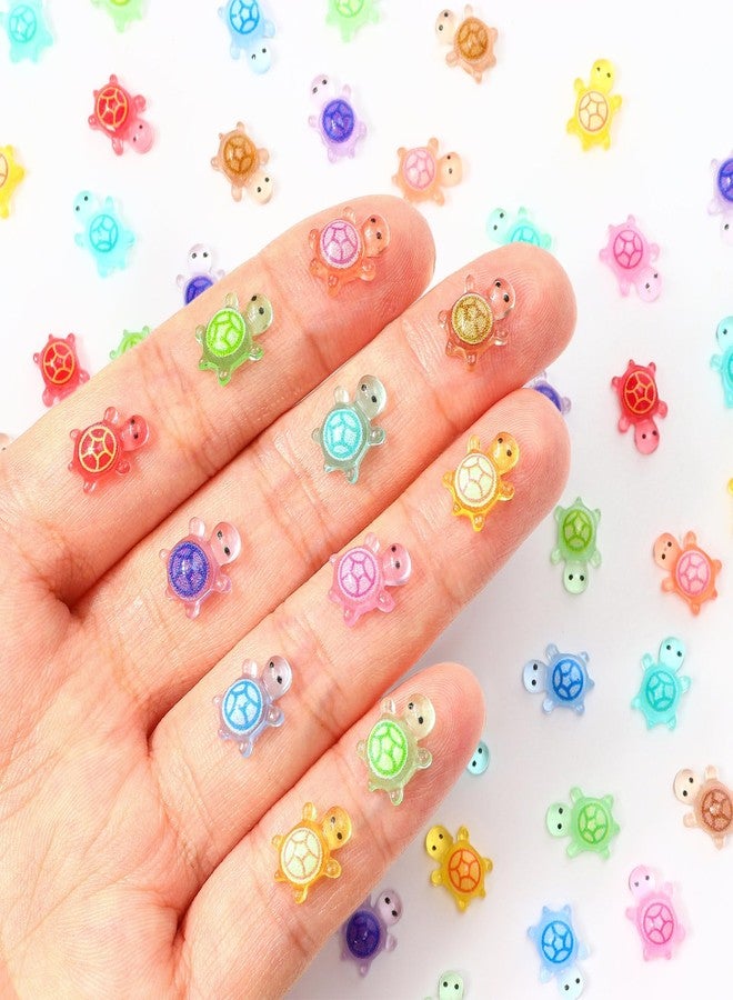 VICROIC 100 PCS Mini Resin Turtle, Miniature Resin Turtles, Tiny Turtle Animals for Dollhouse, Aquarium, Cake Decorations, Fairy Garden Landscape - Image 1