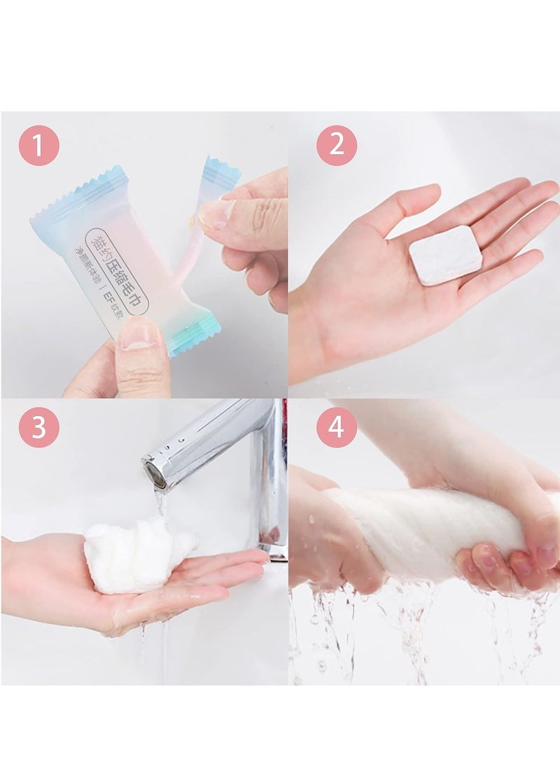 أقراص مناشف مضغوطة، 22 قطعة مناشف وجه كبيرة قابلة للتخلص، مناشف ورقية ناعمة قابلة لإعادة الاستخدام للسفر، التخييم، المشي، الرياضات الخارجية، وصالونات التجميل (16 × 10 بوصة) - Image 2