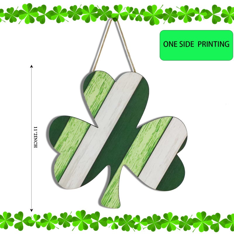 Davsolly St Patrick Day Wooden Hanging Wreath Decoration Shamrock Hanging Sign Wood for Irish Party Saint Patrick Day Home DÃ©cor - Image 4