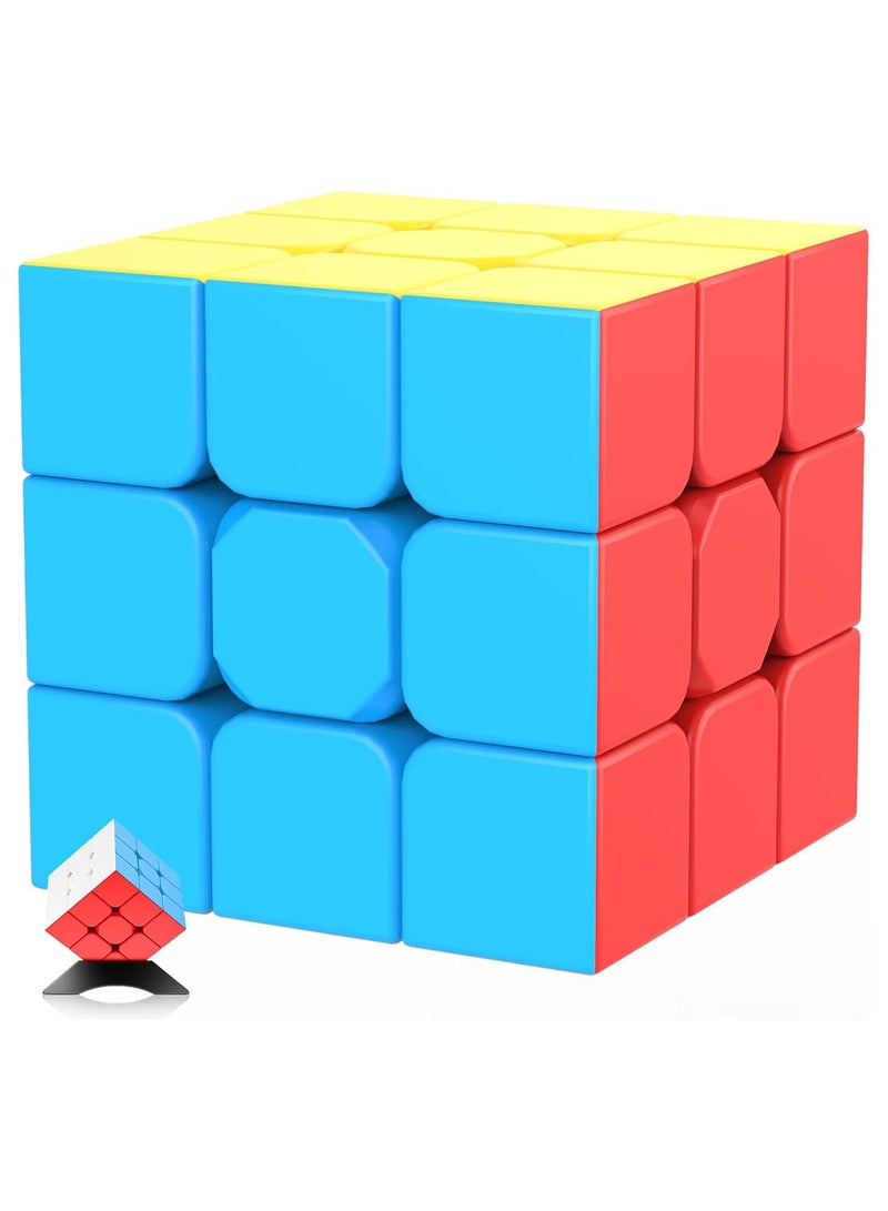 Speed Cube 3x3x3 Stickerless with Cube Tutorial - Turning Speedly Smoothly Magic Cubes 3x3 Puzzle Game Brain Toy for Kids and Adult  - Image 1