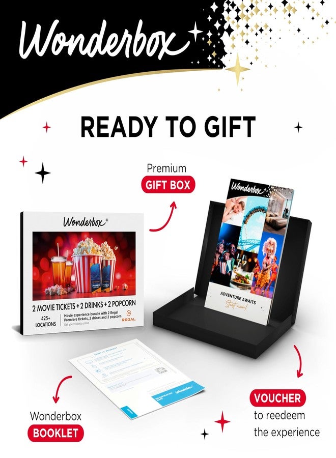 Wonderbox Regal Movie Gift Box, 2 Tickets, 2 Drinks & 2 Popcorn, Movie Night Experience for 2, Valid at 425 Locations - Image 2