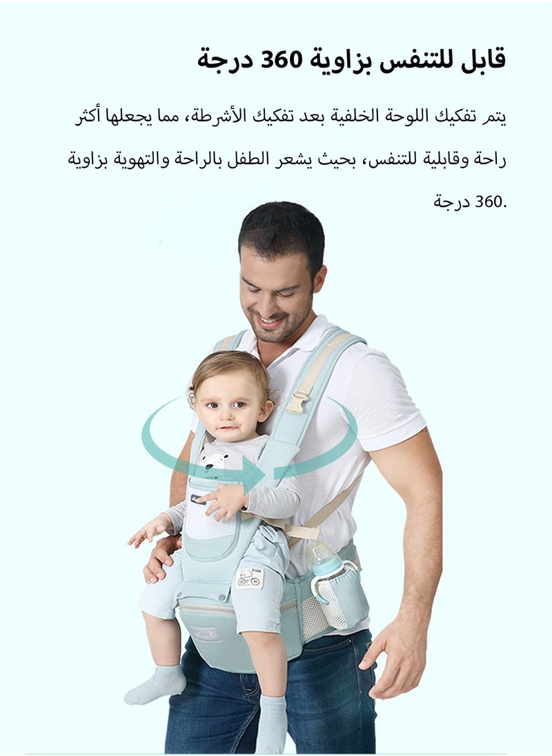 Arabest Baby Carrier Newborn to Toddler Baby Wrap Carrier with Hip Seat Baby Kangaroo Carrier Toddler Infant Baby Holder Carrier for Men/Women Dad Mom (Pink)  - Image 3