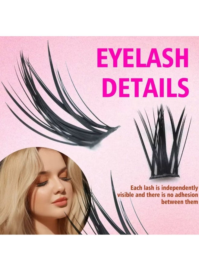 lashvana 303pcs 5 Styles DIY Lash Extension Kit Eyelash Clusters with Lash Bond and Tweezer Natural Curl Personal Eyelash Set, Easy to Apply at Home 3D Effects 9-13mm False Eyelashes - Image 5