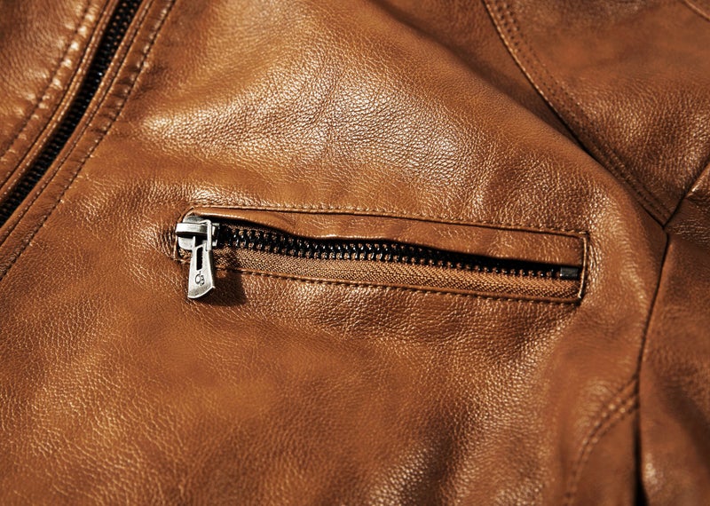 WULFUL Men's Stand Collar Leather Jacket Motorcycle Lightweight Faux Leather Outwear - Image 5