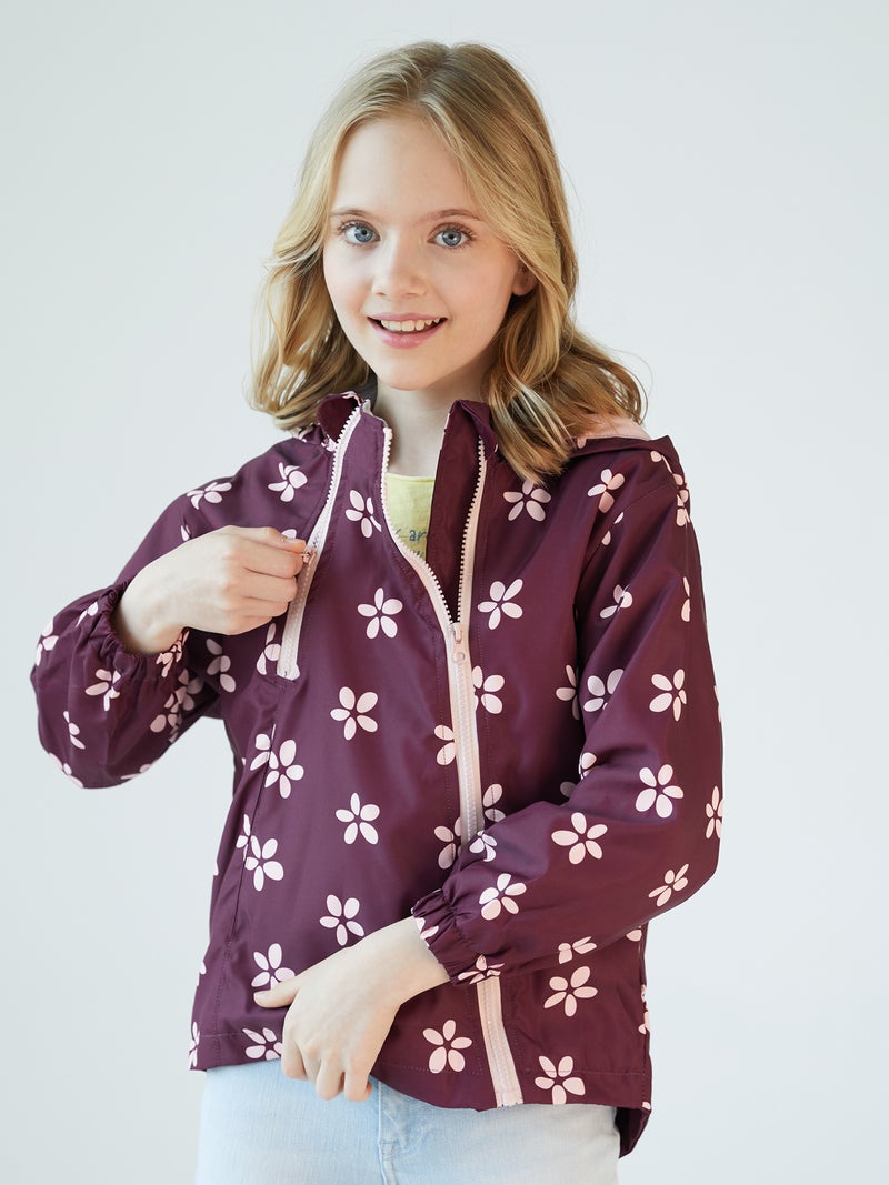 Hooded Children's New Outing Style Double Zipper Cartoon Print European and American Style Jacket Windbreaker Windproof Outerwear for Boys and Girls - Image 3