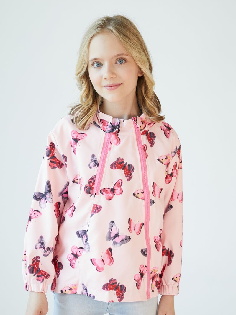 Hooded Children's New Outing Style Double Zipper Cartoon Print European and American Style Jacket Windbreaker Windproof Outerwear for Boys and Girls - Image 4