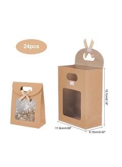 24 Pcs Kraft Paper Bags with Window Stand Up with Handles Brown Gift Bag for Candy Cookies Packaging Wedding Party Store Retail - pzsku/ZA5540871779D371E4EAEZ/45/_/1726973565/02e66d3d-e2c8-4b2b-8cb2-e9dded157fa2