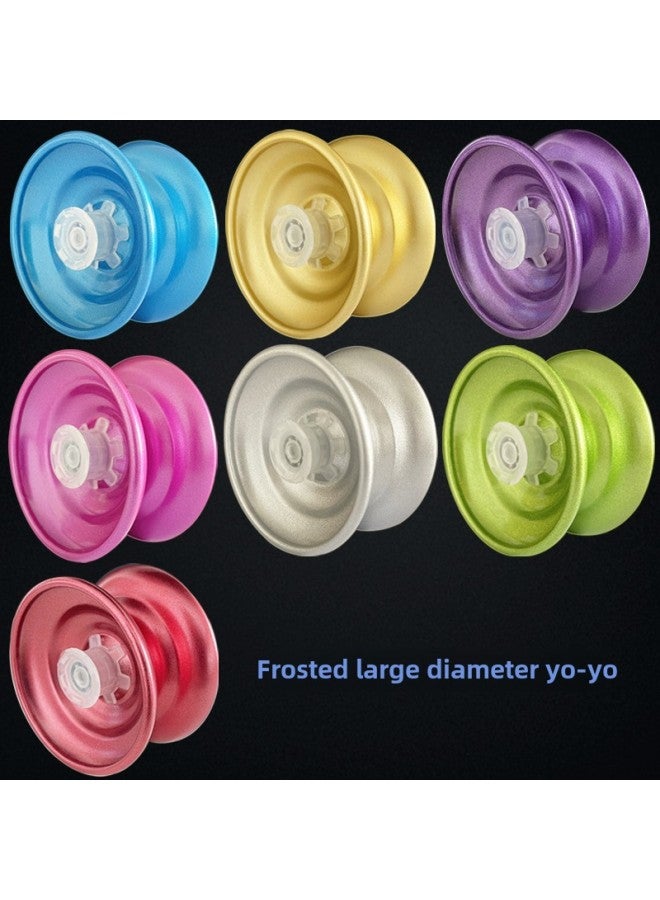 Stall Children Boys And Girls Alloy Yo-yo Metal Yo-yo Toys Automatic Swing Competitive Toys-Specifications:Large Diameter Frosted Yo-yo Blue + Hanging Ring - Image 2