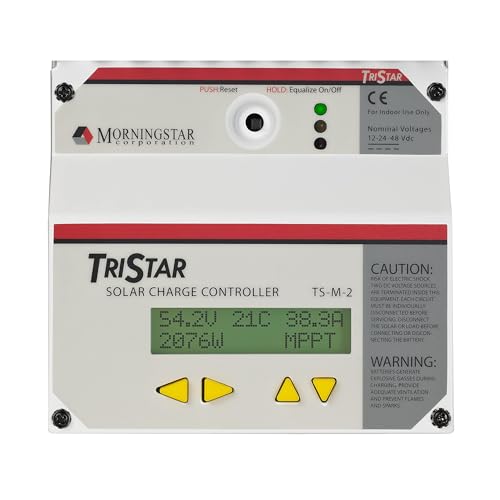 Morningstar Corporation Morningstar Tristar Digital Meter-2 (TS-M-2) - for Tristar PWM and Tristar MPPT Solar Charge Controllers - Displays System Info, Logged Data, Bar Graphs, Alarms & Faults Troubleshooting - 5 Languages - Image 1