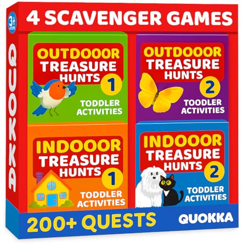 QUOKKA Scavenger Hunt Game for Toddlers 35 200 Toddler Activities Outdoor Indoor Cards Game Set Fun Educational Play for Preschool Boys and Girls and Early Development - Image 1
