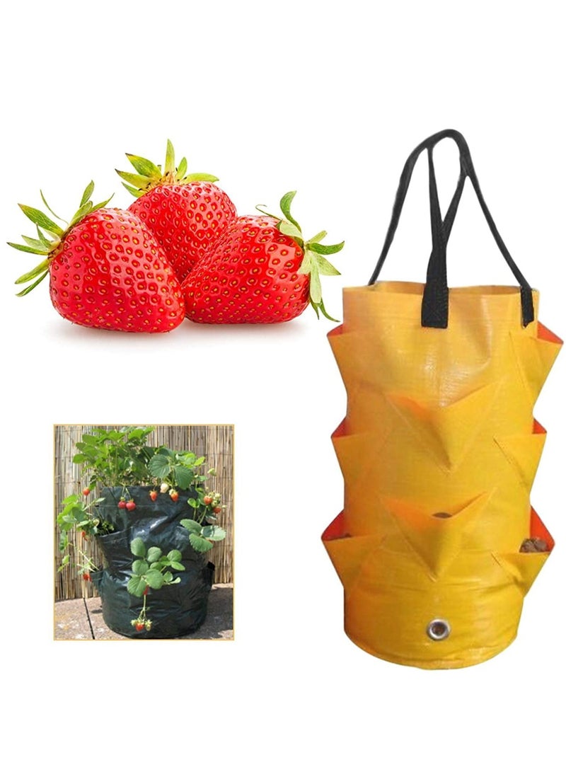 Excefore 3 Pcs Hanging Planter Bag with Handles Hanging Strawberry Planting Planter Strawberry Grow Bags Portable Grow Planter to Grow Vegetables and Fruit - Image 4