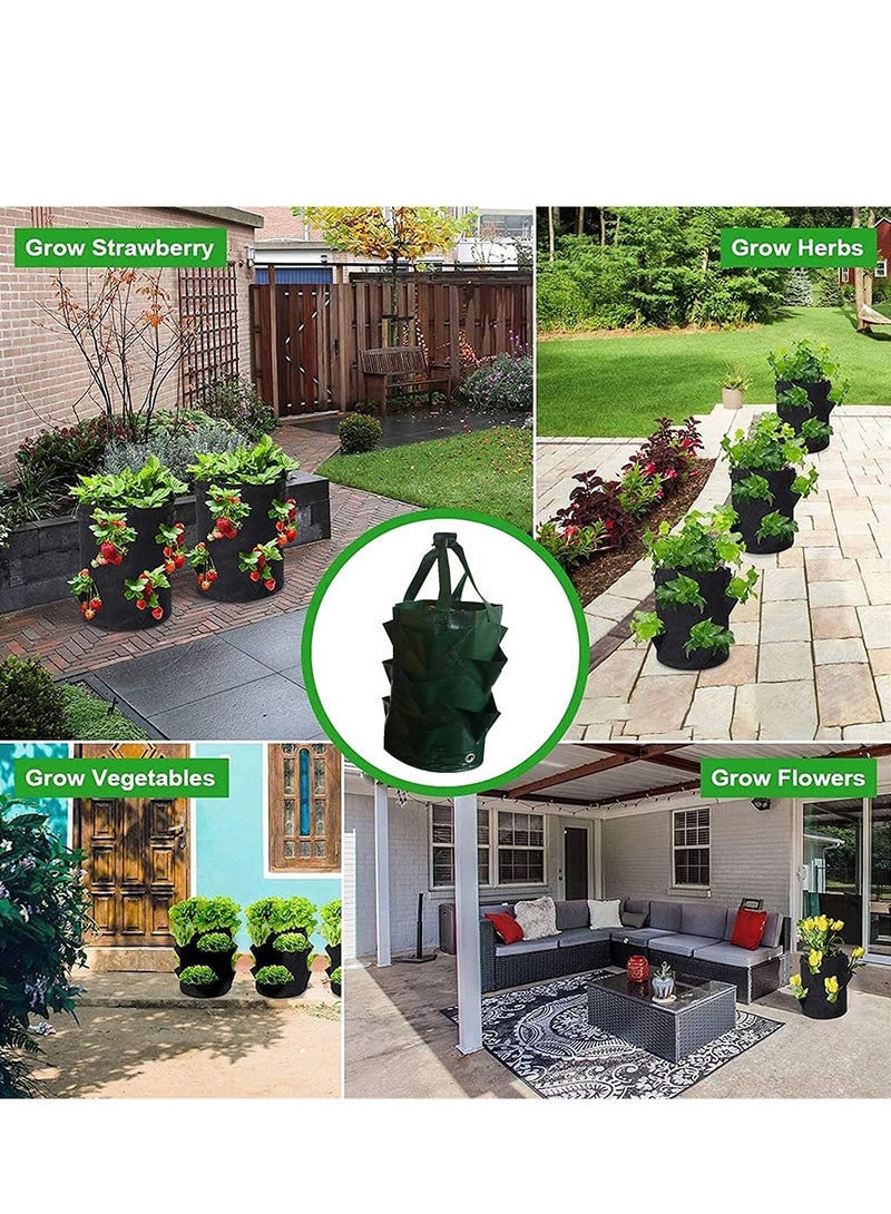 Excefore 3 Pcs Hanging Planter Bag with Handles Hanging Strawberry Planting Planter Strawberry Grow Bags Portable Grow Planter to Grow Vegetables and Fruit - Image 3