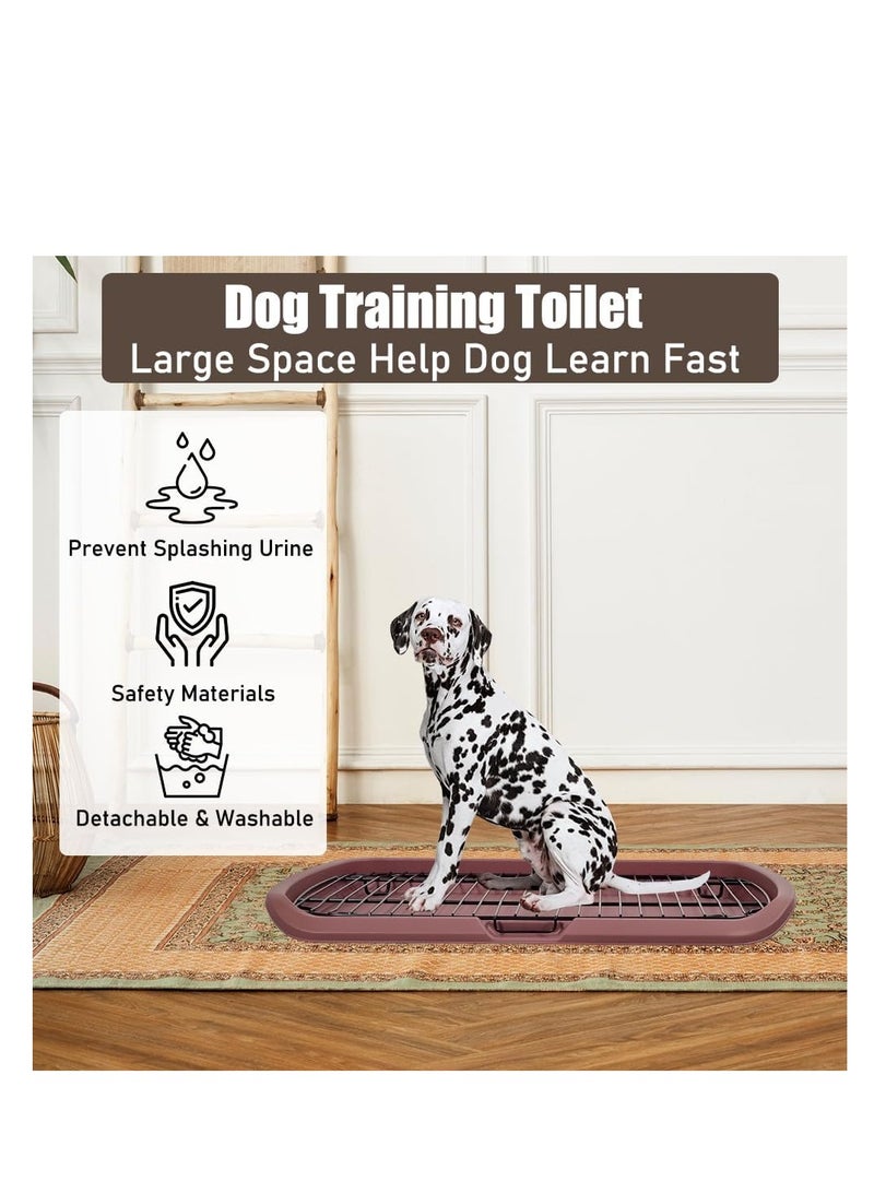 أن ان سي بيتس مرحاض للكلاب مع شبكة حديدية متينة، ومقبض حمل، ومغرفة قمامة، ومدرب داخلي قابل للفصل للكلاب المتوسطة إلى الكبيرة، مرحاض مسطح للكلاب، مثالي للاستخدام الداخلي والخارجي 65 سم (شوكولاتة) - Image 5