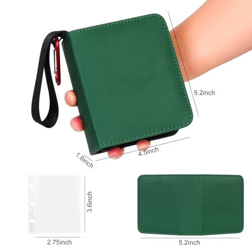 GEAoffice Mini Size Card Binder 1 Pocket, 80 Pockets Small Trading Card Album Book with 40 Removable Sleeves, 80 Top Loading Pockets Binder for TCG, MTG, Sports&Game Cards, Green - Image 4