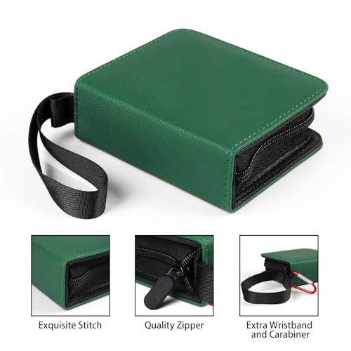 GEAoffice Mini Size Card Binder 1 Pocket, 80 Pockets Small Trading Card Album Book with 40 Removable Sleeves, 80 Top Loading Pockets Binder for TCG, MTG, Sports&Game Cards, Green - Image 2