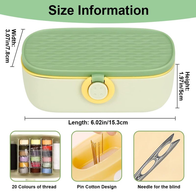 ELEPHANTBOAT® Sewing Kit Full Set Portable, Sewing Kit Box for Home Use Travel Use Portable Sewing Kit Stitching Kit with Spools of Thread, Scissors, Thimble, Threader, Buttons - Image 2