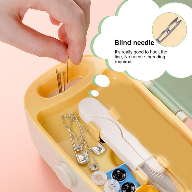 ELEPHANTBOAT® Sewing Kit Full Set Portable, Sewing Kit Box for Home Use Travel Use Portable Sewing Kit Stitching Kit with Spools of Thread, Scissors, Thimble, Threader, Buttons - Image 3