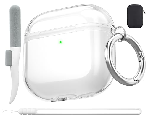 Valkit Compatible AirPods 4 Case Cover, Soft TPU Airpods 4th Generation Case Clear with Cleaner Kit, Shockproof Protective Cases with Keychain for Apple AirPods 4 Gen Cases for Women Men - Clear - Image 1