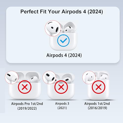 Valkit Compatible AirPods 4 Case Cover, Soft TPU Airpods 4th Generation Case Clear with Cleaner Kit, Shockproof Protective Cases with Keychain for Apple AirPods 4 Gen Cases for Women Men - Clear - Image 2