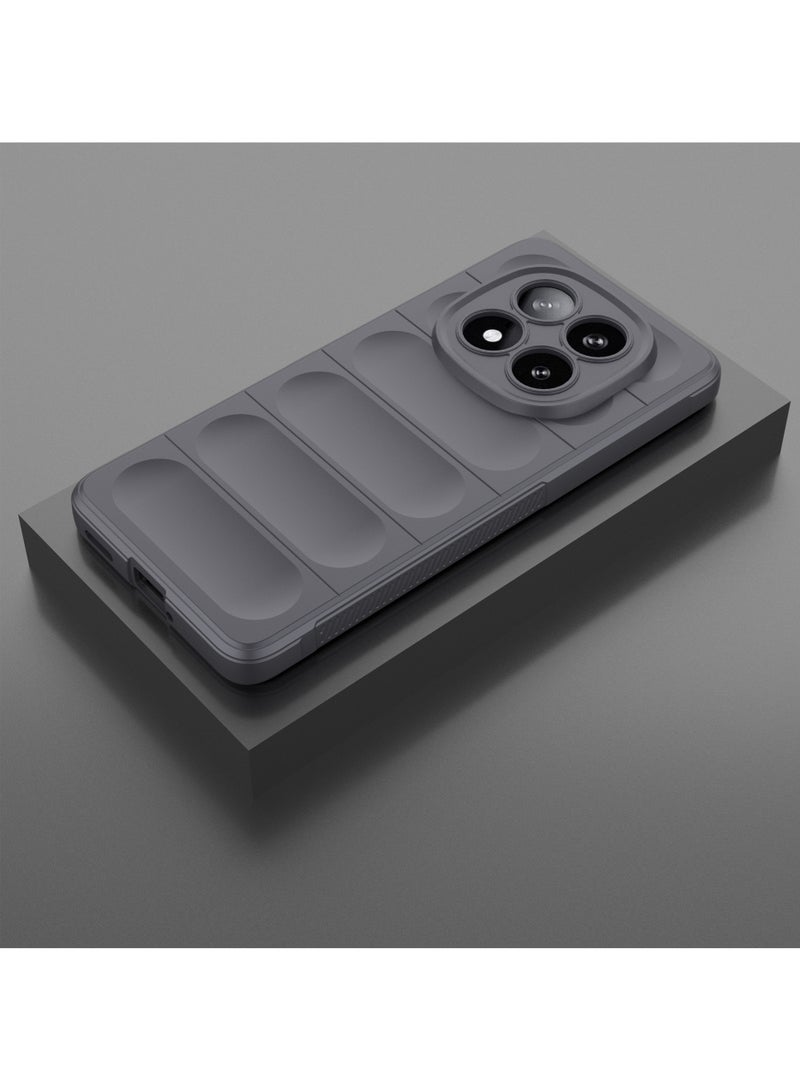 ولديك جراب فاخر لهاتف شاومي ريدمي نوت 14 برو 5G | جراب سيليكون فاخر مصمم خصيصًا لهاتف شاومي ريدمي نوت 14 برو 5G | جراب شاومي ريدمي نوت 14 برو 5G، جراب خلفي رفيع واقٍ للكاميرا والحماية من السقوط لهاتف شاومي ريدمي نوت 14 برو 5G - رمادي - Image 2