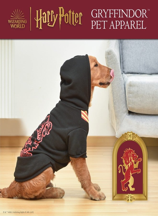 Harry Potter Gryffindor Dog Hoodie with Faux Scarf - Officially Licensed Dog Apparel & Accessories for Hogwarts Houses, Black, Size X-Small - Image 2
