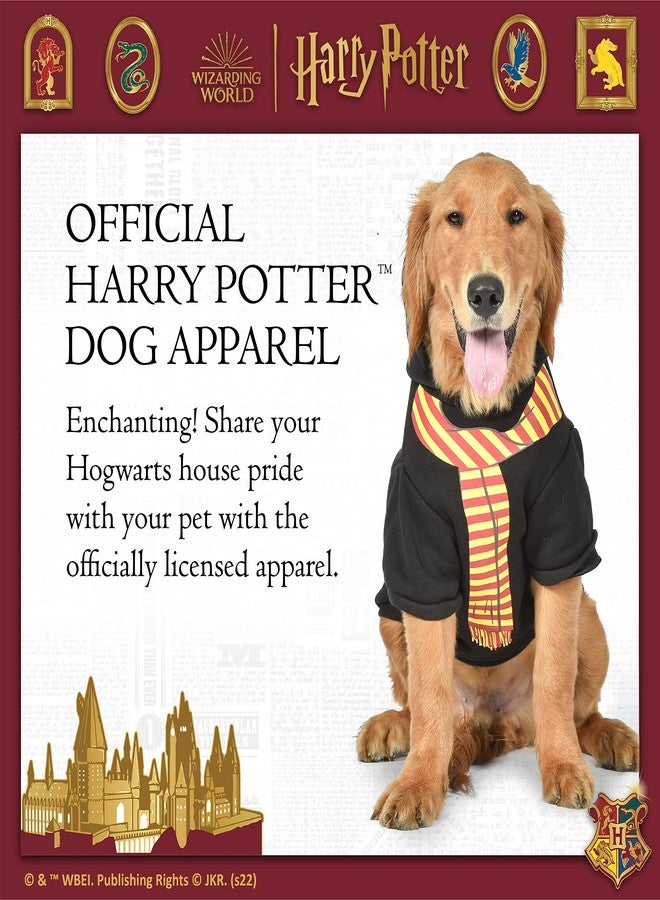 Harry Potter Gryffindor Dog Hoodie with Faux Scarf - Officially Licensed Dog Apparel & Accessories for Hogwarts Houses, Black, Size X-Small - Image 3