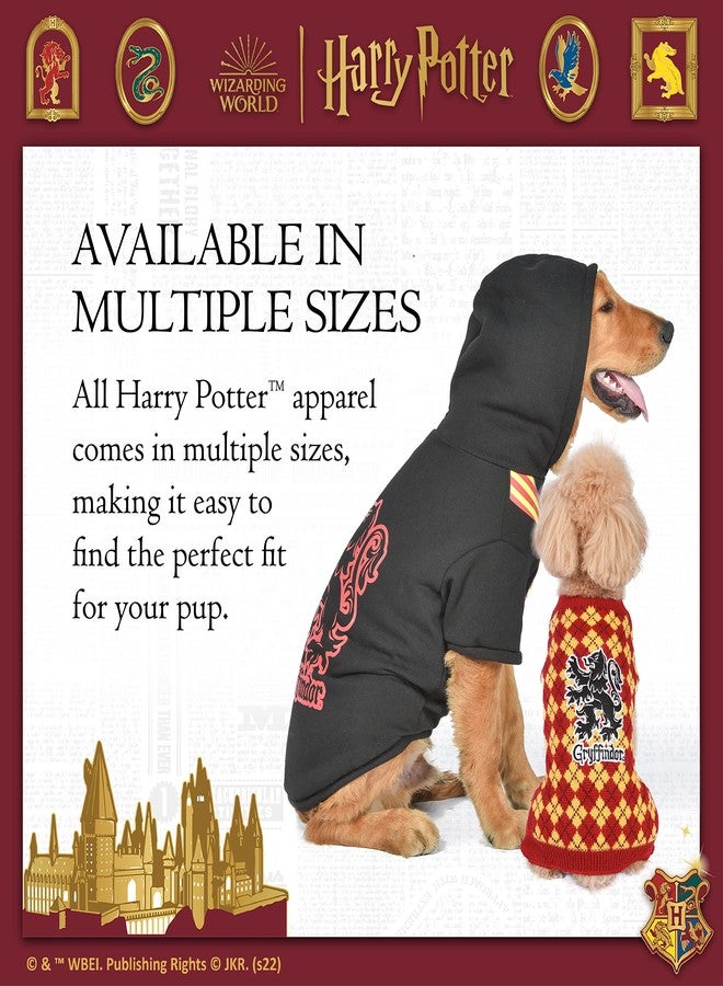 Harry Potter Gryffindor Dog Hoodie with Faux Scarf - Officially Licensed Dog Apparel & Accessories for Hogwarts Houses, Black, Size X-Small - Image 5