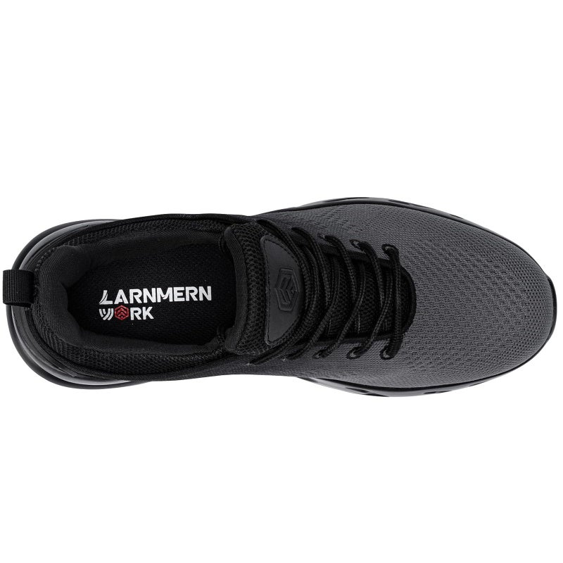 LARNMERN Men Non Slip Work Sneakers Water Resistant Food Service Zapatos Trabajo Antideslizantes Walking Shoes Waterproof Shoes Slip-on, Grey 9.5 - Image 4