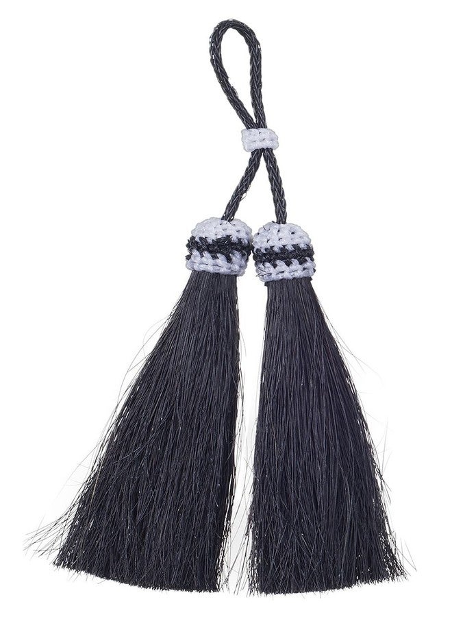 تاف 1 شرابة متينة من شعر الخيل المزدوج من رويال كينج، سوداء، طول الشرابة 3.14 بوصة، والطول الإجمالي 5.5 بوصة