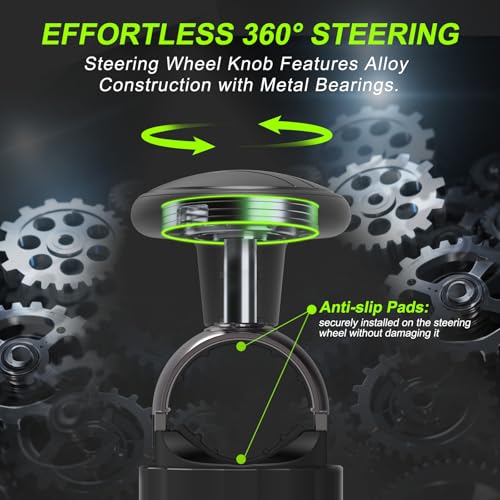 Zeyitian Tool Free Steering Wheel Knob, Suicide Knob for 3.45-4.9" Steering Wheel with Metal Bearing, Steering Wheel Knob Spinner for Cars, Trucks, Mowers, Boats, No Screws or Tools Needed (1Pack, Black) - Image 4