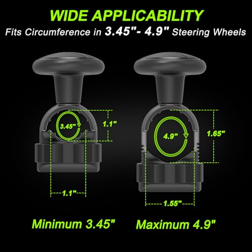 Zeyitian Tool Free Steering Wheel Knob, Suicide Knob for 3.45-4.9" Steering Wheel with Metal Bearing, Steering Wheel Knob Spinner for Cars, Trucks, Mowers, Boats, No Screws or Tools Needed (1Pack, Black) - Image 3