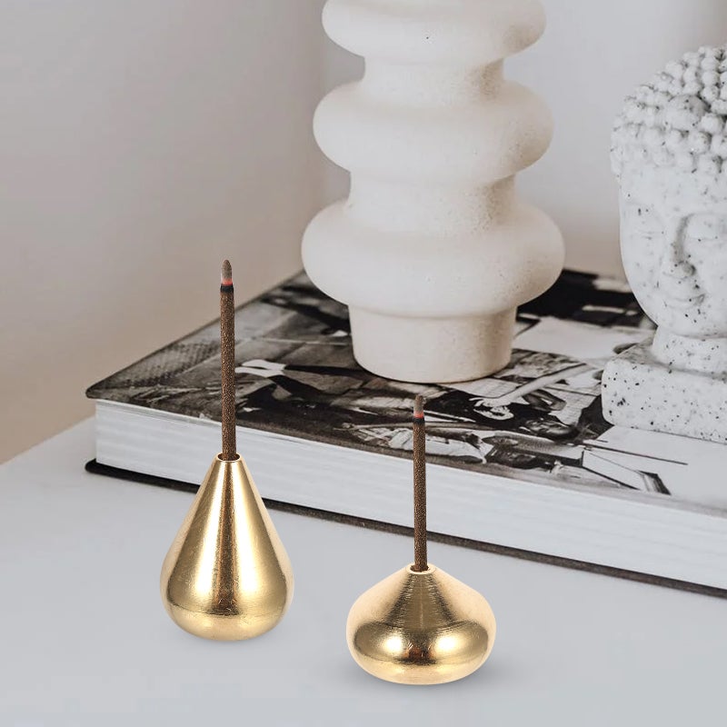 6 Pcs Incense Burner Copper Incense Stick Holder Burner Water Drop Shape Censer - Image 3