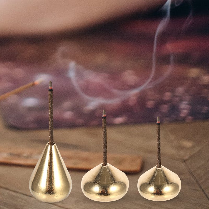 6 Pcs Incense Burner Copper Incense Stick Holder Burner Water Drop Shape Censer - Image 4