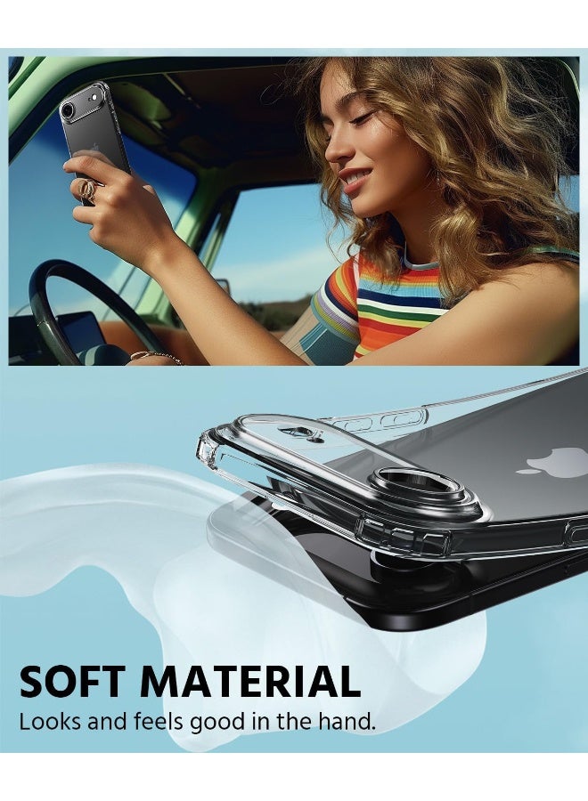 جراب متوافق مع iPhone 17 Air، جراب TPU شفاف مرن رفيع للغاية، مقاوم للخدش من المطاط الجل الناعم والسيليكون لهاتف iPhone 17 Air مقاس 6.5 بوصة، شفاف - Image 3