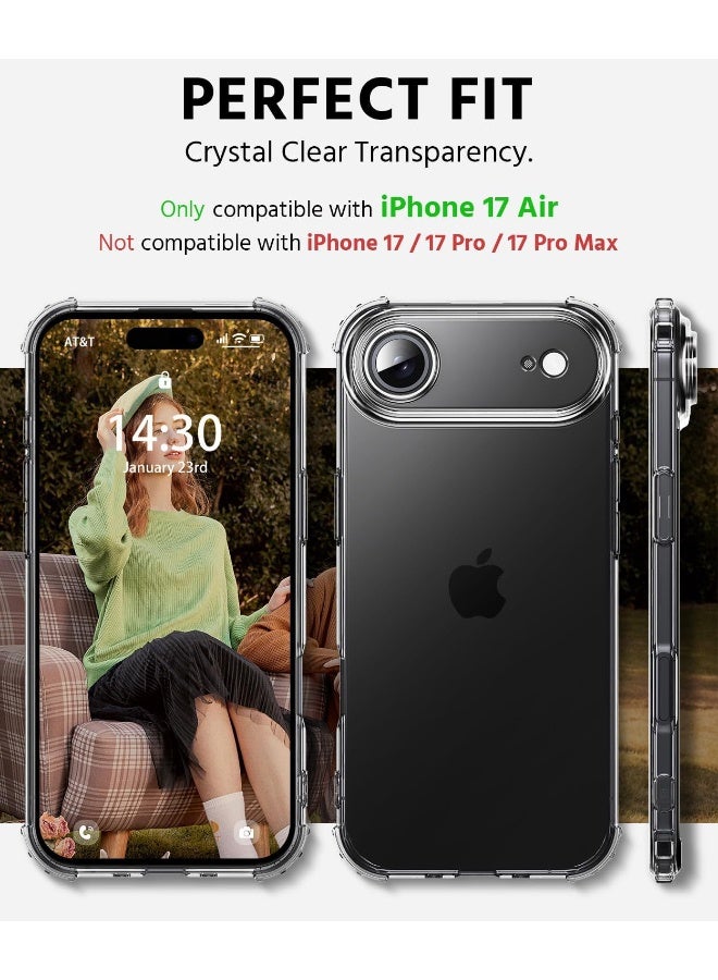 جراب متوافق مع iPhone 17 Air، جراب TPU شفاف مرن رفيع للغاية، مقاوم للخدش من المطاط الجل الناعم والسيليكون لهاتف iPhone 17 Air مقاس 6.5 بوصة، شفاف - Image 2