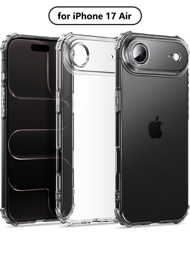 جراب متوافق مع iPhone 17 Air، جراب TPU شفاف مرن رفيع للغاية، مقاوم للخدش من المطاط الجل الناعم والسيليكون لهاتف iPhone 17 Air مقاس 6.5 بوصة، شفاف - Image 1